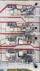 Aerial view Oil and Gas refinery plant Industrial petrochemical industry, Oil and gas refinery factory global business power and energy, Oil and gas refinery and petrochemical plant industrial.