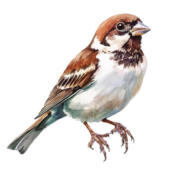recommend clip art: Sparrow watercolor clipart illustration isolated