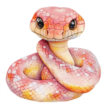 recommend clip art: Snake watercolor clipart illustration isolated