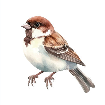 recommend clip art: Sparrow watercolor clipart illustration isolated