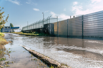 Heavy flooding along Danube river in Central Europe