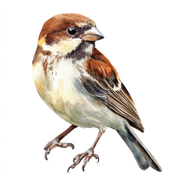 recommend clip art: Sparrow watercolor clipart illustration isolated