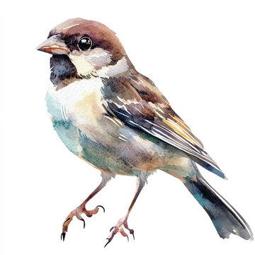 recommend clip art: Sparrow watercolor clipart illustration isolated