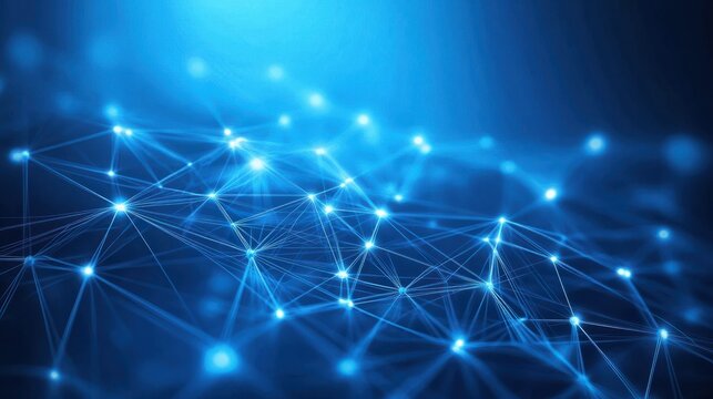 a blue background with lines and networks