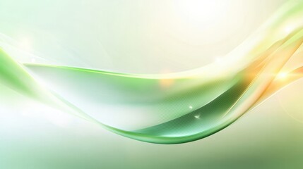 Obraz premium Delicate green background with a glowing halo effect and smooth transitions, ideal for a soothing and modern design