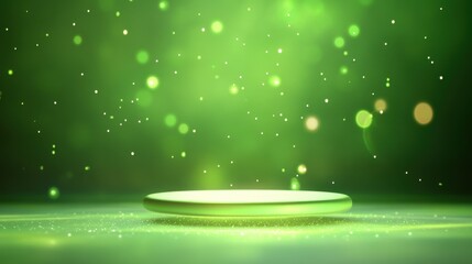 Diffused green light with a blurred effect, creating a calm and peaceful background with ample design space