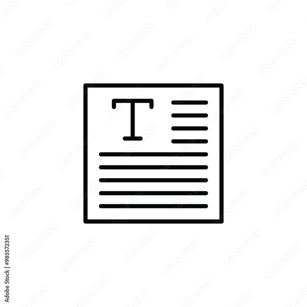 Fototapete paragraph thin outline icon vector design good for web or mobile app