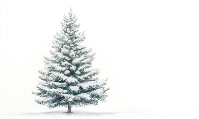 Fototapeta premium A white Christmas tree is the main focus of the image