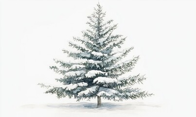 A white Christmas tree with snow on it