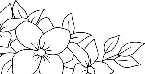 Floral Corner Line Art