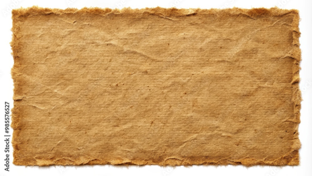 Poster brown paper texture square with natural fibers and rough edges for rustic and vintage designs