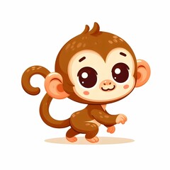 Fototapeta premium coloured sketch of baby monkey
