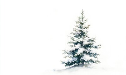 Fototapeta premium A white background with a single tree in the foreground