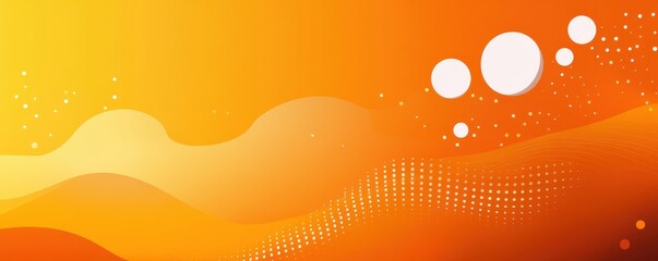 Vibrant orange background with abstract shapes and white circles for modern design