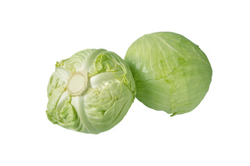 White cabbage two whole heads isolated transparent png