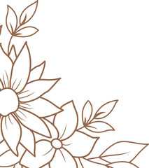 Floral Corner Line Art
