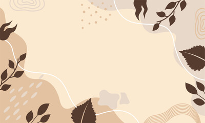 Flat abstract floral leaves background