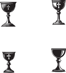 silhouette of clean vector Chalice  isolated on white background

