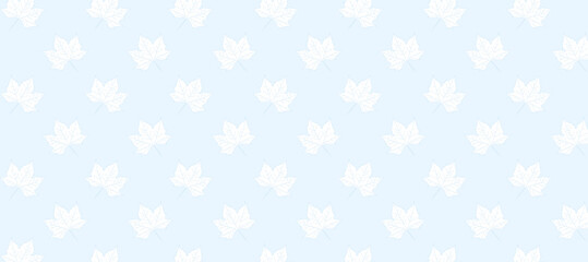 White autumn leaves in the blue background