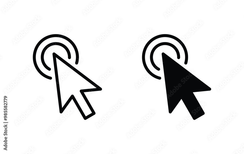 Sticker cursor click icon, cursur click sign vector