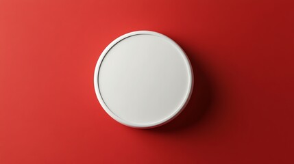 White Circular Frame Against a Red Background