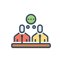 Color illustration icon for opinion