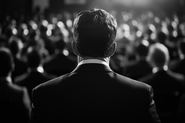 Fototapeta premium Businessman at podium
