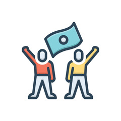 Color illustration icon for human right