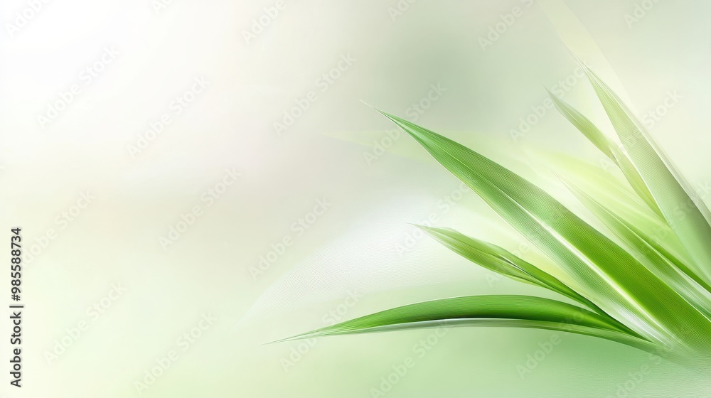 Poster gentle green blur with a soft-focus effect and subtle gradients, ideal for creating a calm and invit