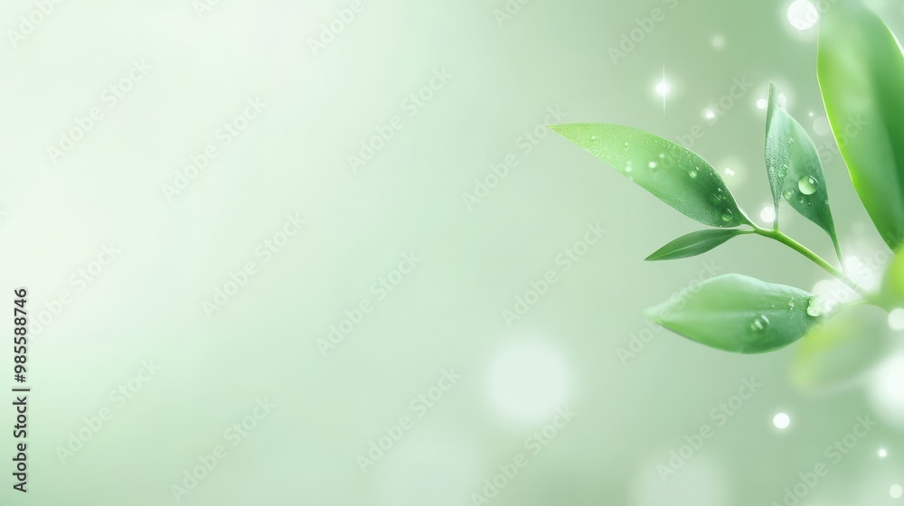 Poster gentle green blur with a soft-focus effect and subtle gradients, ideal for creating a calm and invit