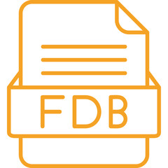 FDB File Format Vector Icon Design