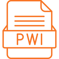 PWI File Format Vector Icon Design