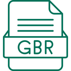 GBR File Format Vector Icon Design