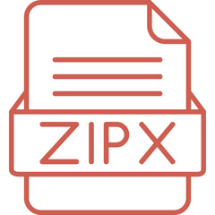 ZIPX File Format Vector Icon Design