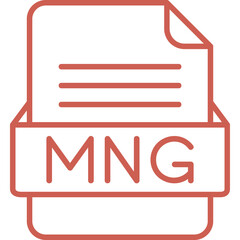 MNG File Format Vector Icon Design