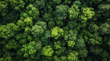 Naklejka premium Aerial View of Lush Green Forest Canopy.