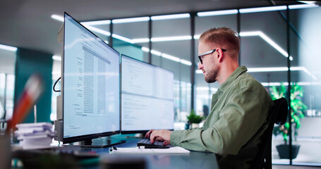 Web Developer Coding On Computer