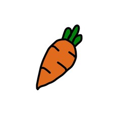 Vector fruits and vegetables icon set isolated on white background. Vector illustration.