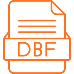 DBF File Format Vector Icon Design