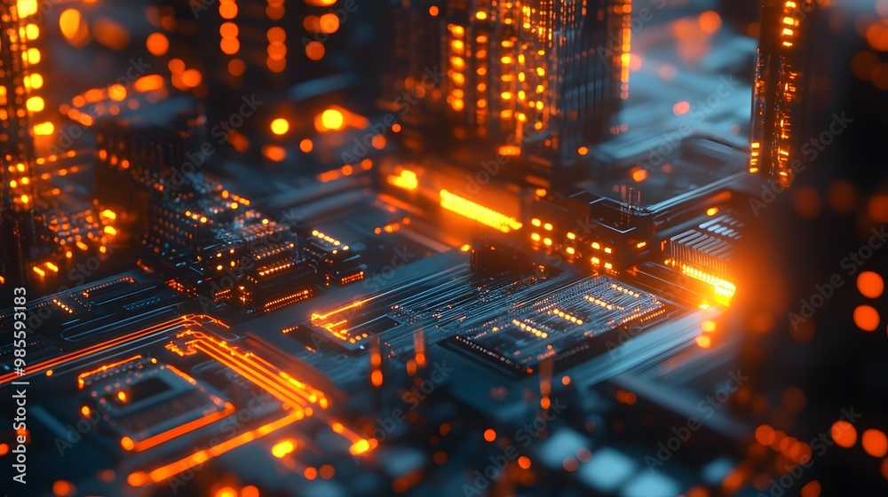 Poster A photo of a machine learning infrastructure model where glowing cables and servers light up the scene, symbolizing the excitement of AI innovation.