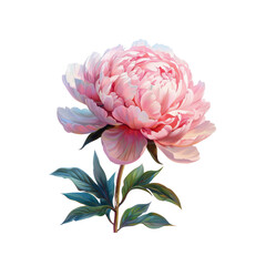 Pink Rose Bouquet on White Background