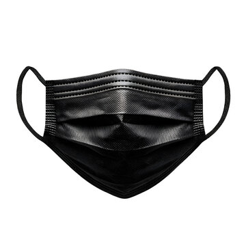 recommend clip art: Black disposable medical face mask design element