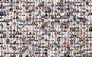 People Faces Collage Set