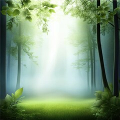 Obraz premium Green Forest Background