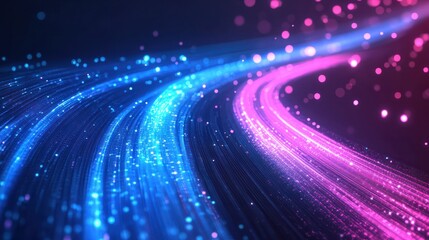 Abstract futuristic technology background network high speed global data transfer, big data, data center, server, internet, speed. dark blue and pink neon lights