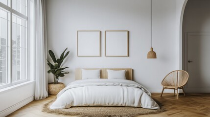 Minimalist Bedroom with Wooden Accents