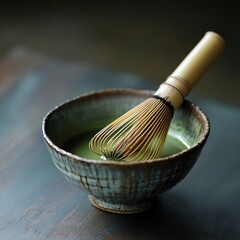 Tea Ceremony Tools with Whisk and Bowl Setting