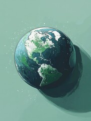 Fototapeta premium Earth Floating in Water