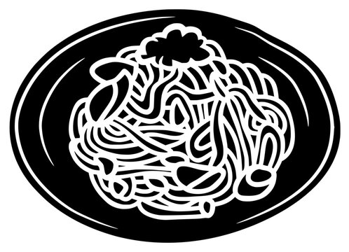 recommend clip art: spaghetti illustration pasta silhouette noodle logo food icon ramen outline asian meal italian chinese pattern macaroni restaurant tasty cooking shape to vector graphic background