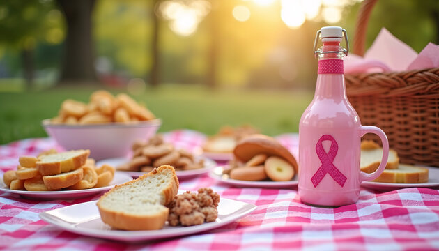 Together for a Cause: Pink Picnic Setup Promoting Awareness